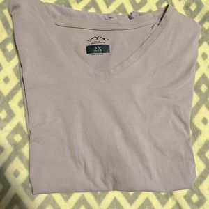 Purple-tee shirt.